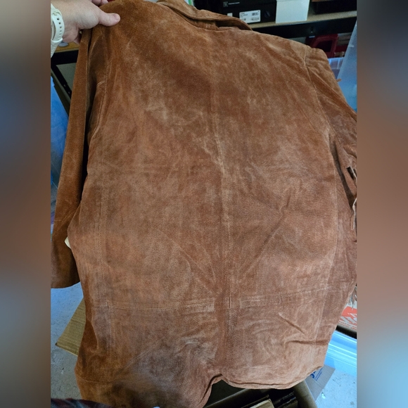 Roaman's Brown Suede Leather Jacket with Fringe - Picture 15 of 15